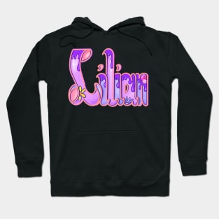 Lilian with purple drips Girls and womens Personalized Custom name Lilian Hoodie